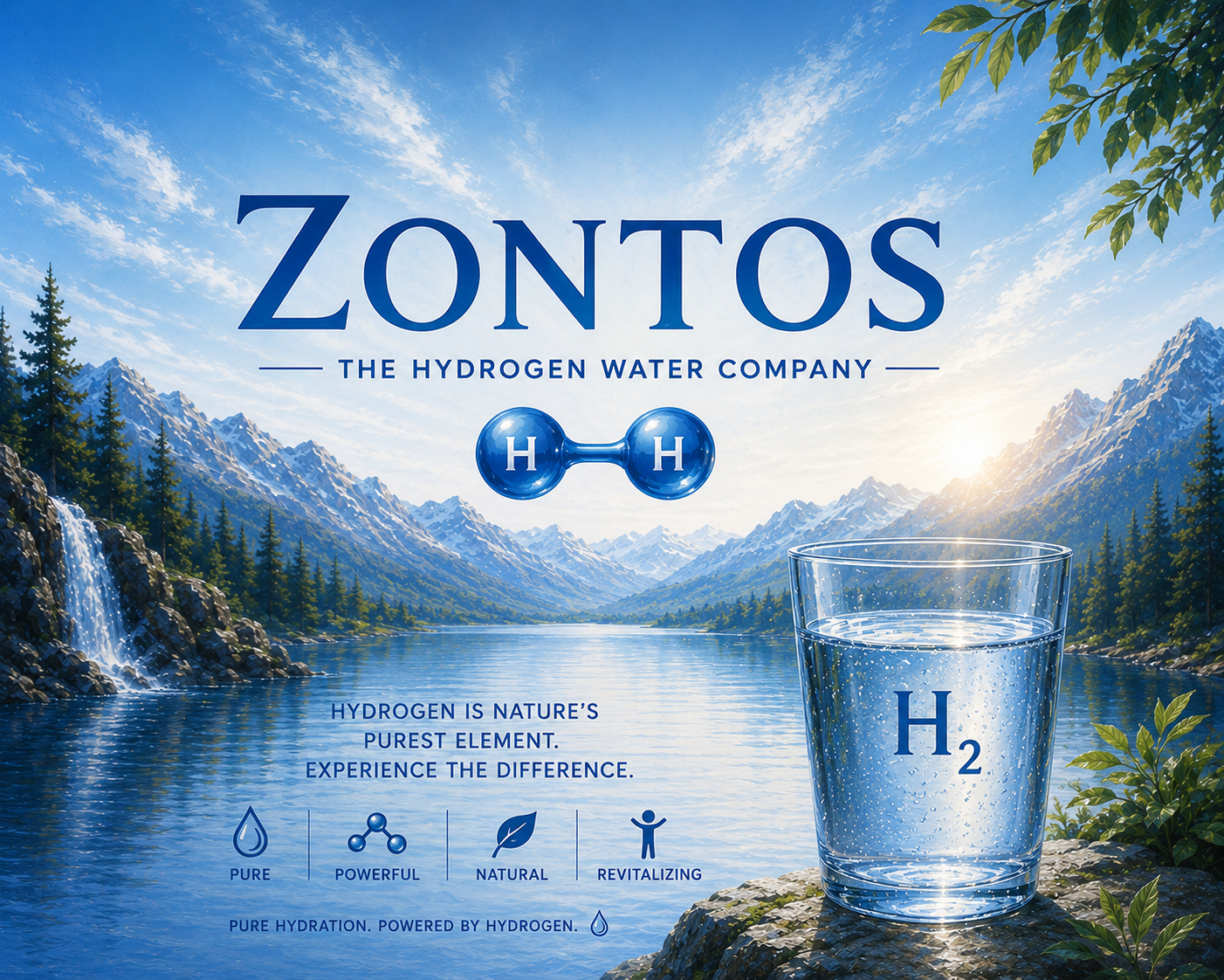 Zontos — The Hydrogen Water Company. Hydrogen is nature's purest element. Pure hydration powered by hydrogen.